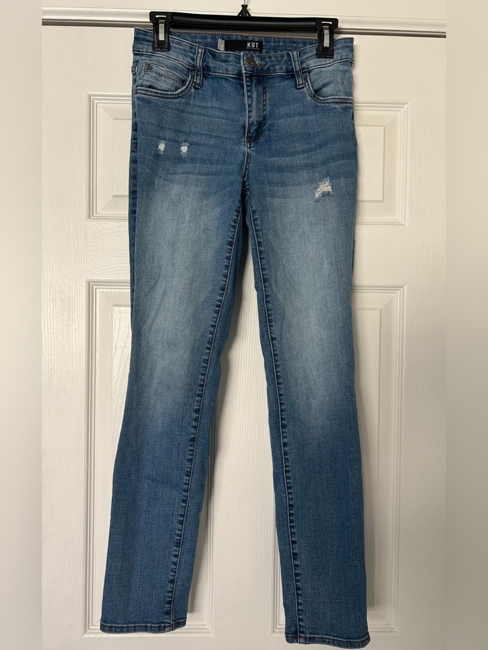 KUT From The Kloth Catherine Boyfriend Jeans 0 Distressed Medium Wash Stretch